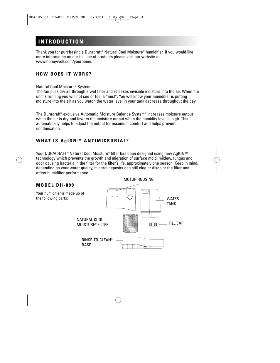 Duracraft DH-890 User Manual | Page 4 / 36