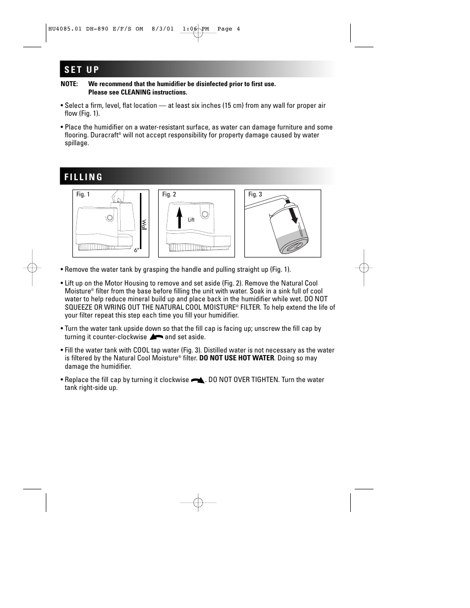 Duracraft DH-890 User Manual | Page 5 / 36