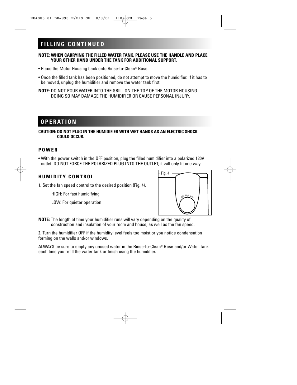 Duracraft DH-890 User Manual | Page 6 / 36