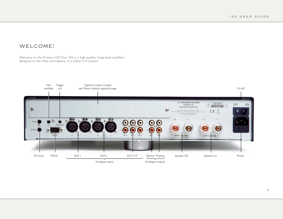 Welcome | Primare I32 integrated amplifier User Manual | Page 2 / 10