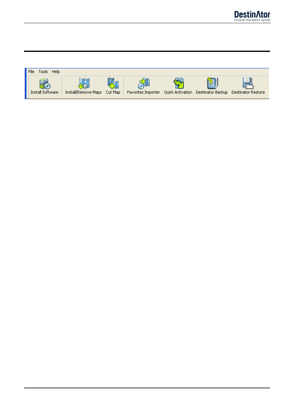 Console toolbar | Destinator 6 User Manual | Page 38 / 45
