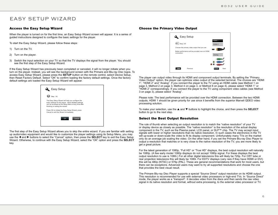 Easy setup wizard | Primare BD32 universal player User Manual | Page 12 / 44