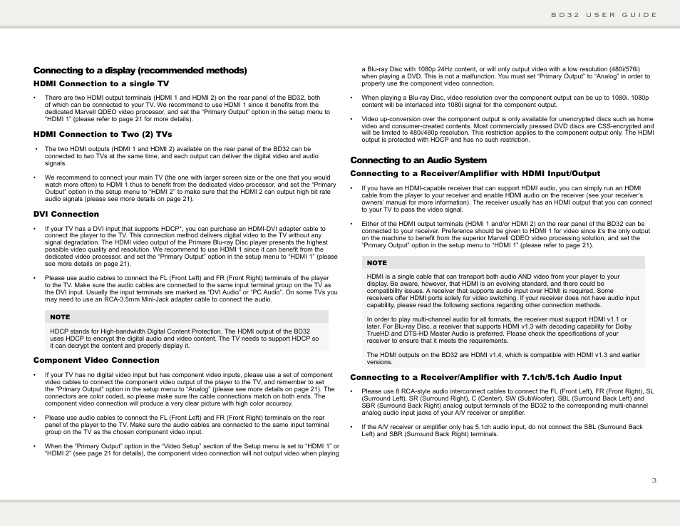 Primare BD32 universal player User Manual | Page 9 / 44