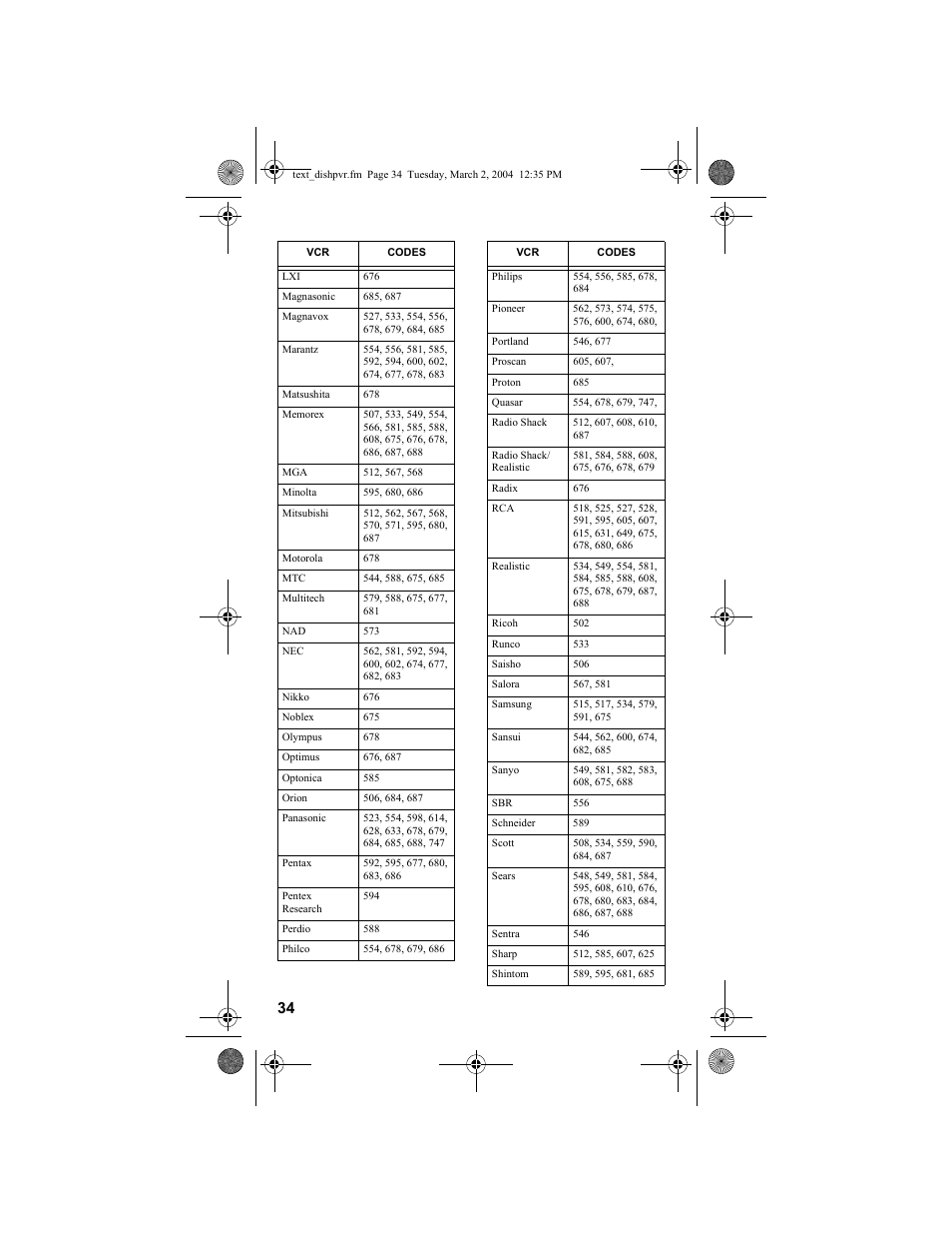 Dish Network DISH 811 User Manual | Page 34 / 45