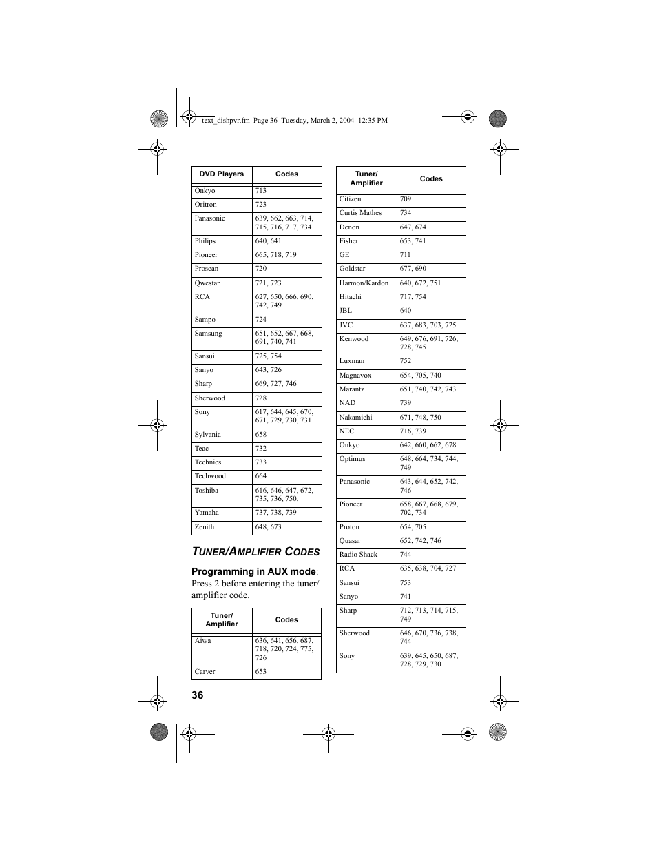 Dish Network DISH 811 User Manual | Page 36 / 45