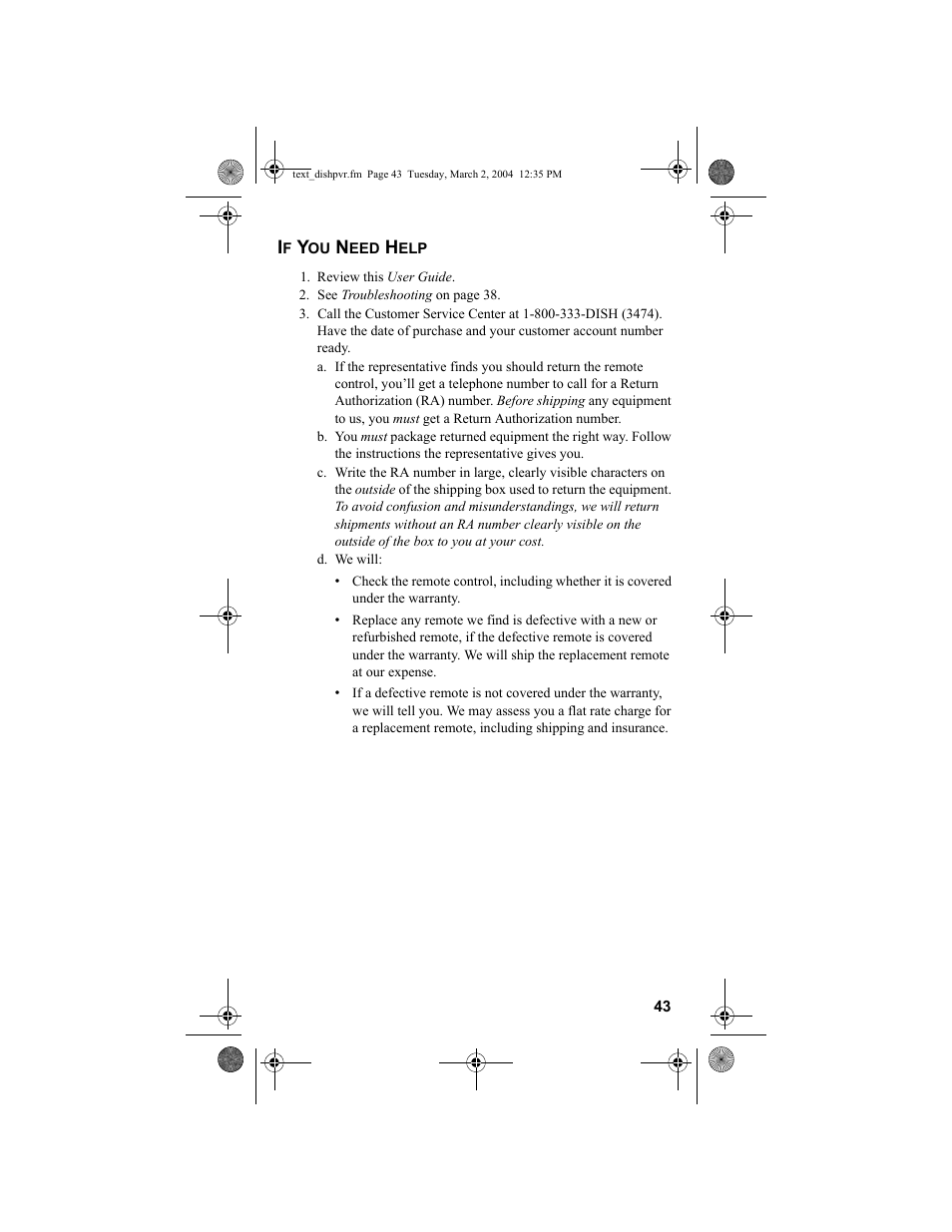 Dish Network DISH 811 User Manual | Page 43 / 45