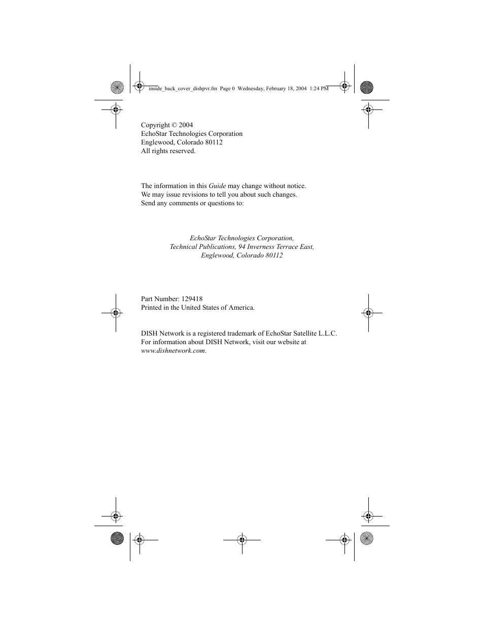 Dish Network DISH 811 User Manual | Page 45 / 45