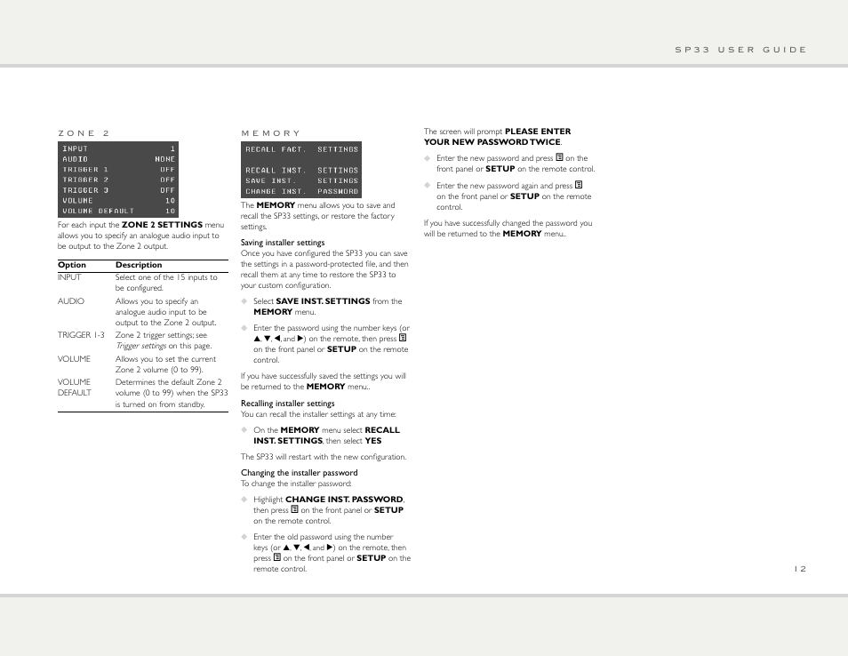 Primare SP33 av preamp User Manual | Page 12 / 15