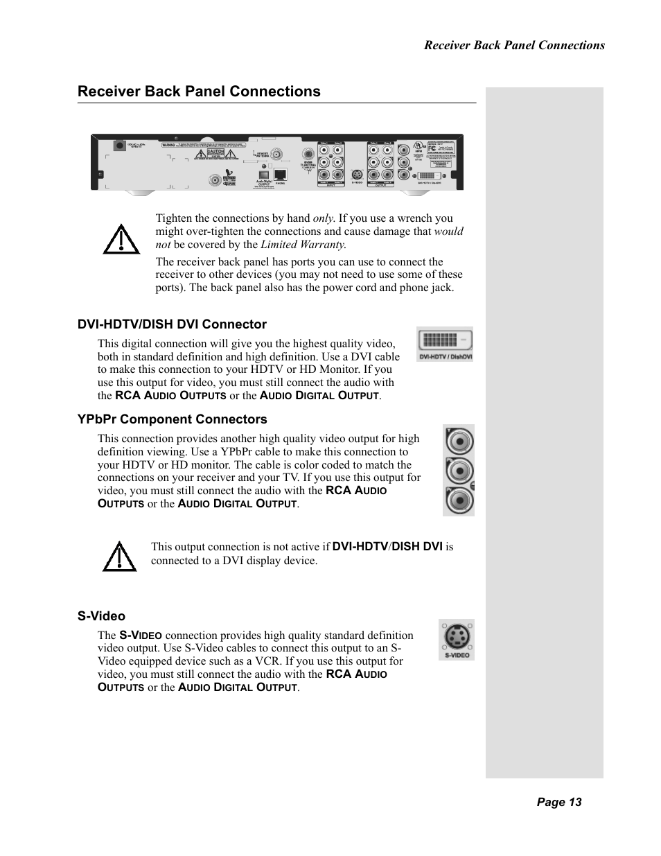 Receiver back panel connections | Dish Network Solo 811 User Manual | Page 18 / 110