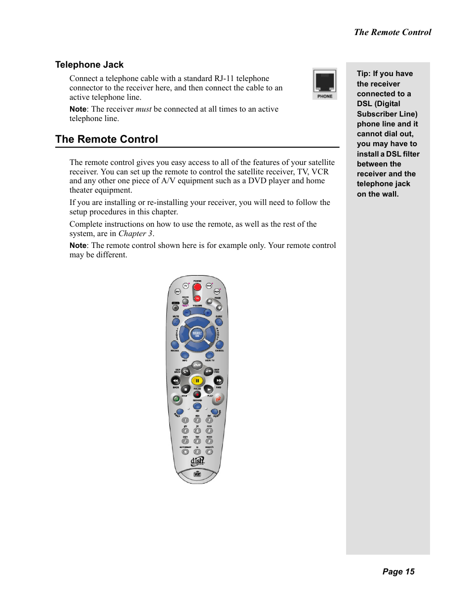 The remote control | Dish Network Solo 811 User Manual | Page 20 / 110