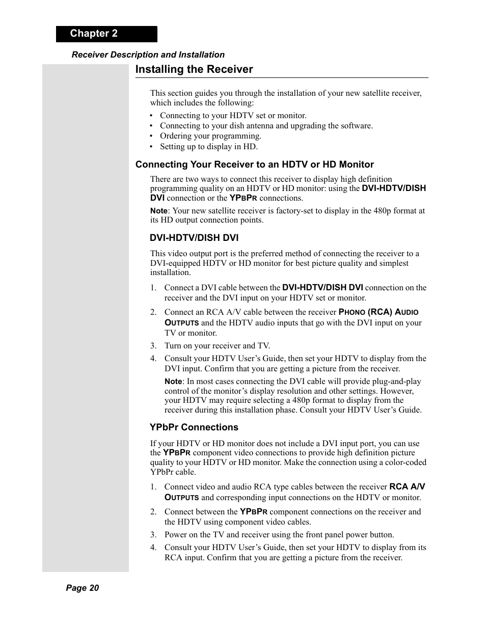 Installing the receiver, Chapter 2 | Dish Network Solo 811 User Manual | Page 25 / 110