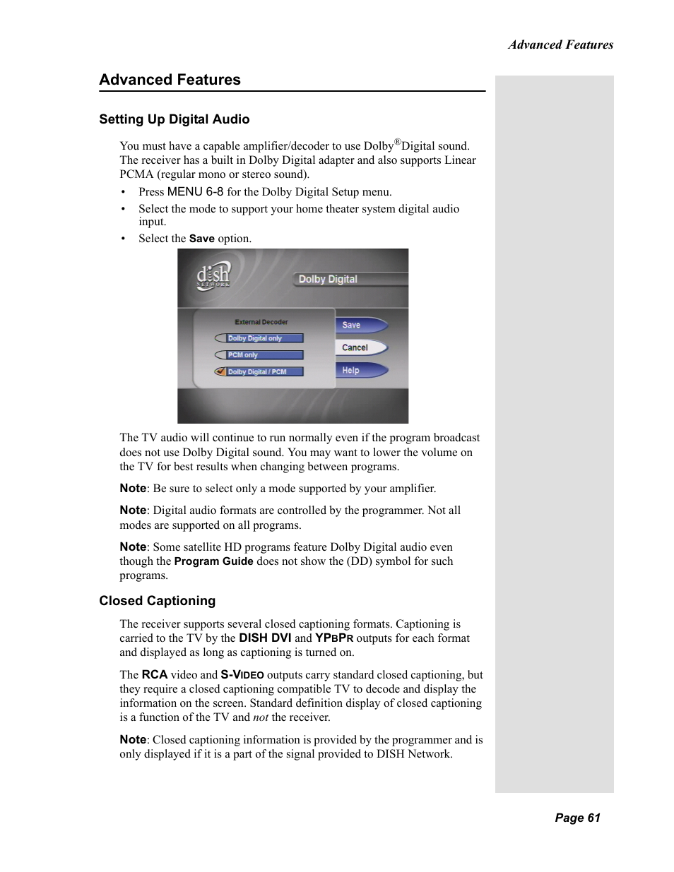 Advanced features | Dish Network Solo 811 User Manual | Page 66 / 110