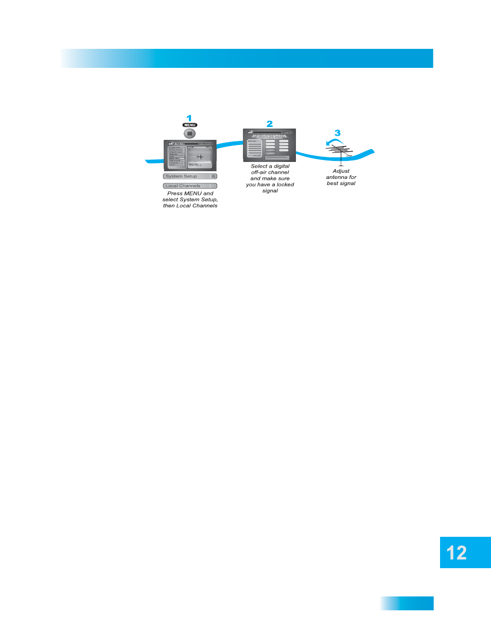 Connections, Peaking your over-the-air antenna, About over-the-air tv broadcasts | Scanning for over-the-air channels | Dish Network SoloDVR ViP 612 User Manual | Page 100 / 135