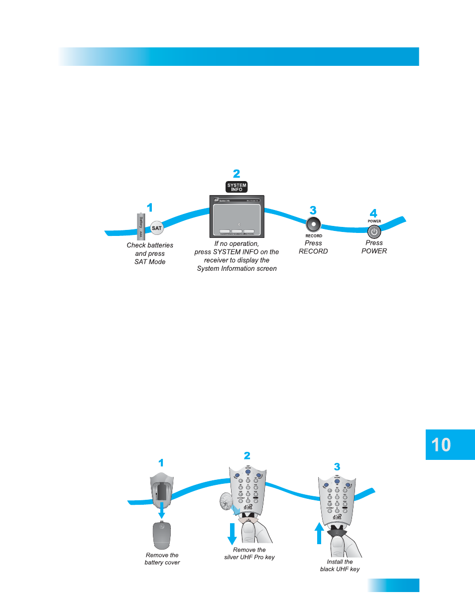 Remote control setup, Confirming remote control operation, Changing the remote control from uhf pro to ir | Improving receiver control | Dish Network SoloDVR ViP 612 User Manual | Page 68 / 135