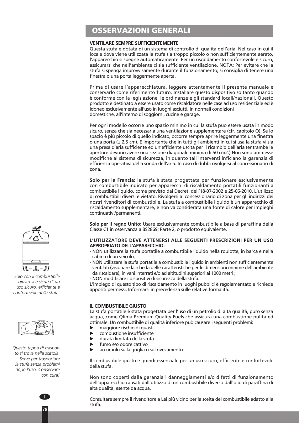 Osservazioni generali | Qlima SRE3230C User Manual | Page 100 / 184