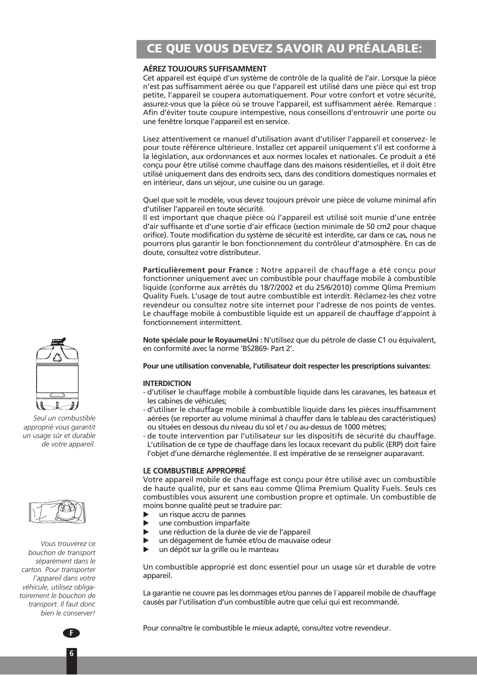 Ce que vous devez savoir au préalable | Qlima SRE3230C User Manual | Page 28 / 184
