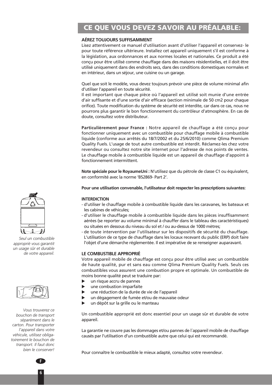 Ce que vous devez savoir au préalable | Qlima SRE3531TC User Manual | Page 28 / 184
