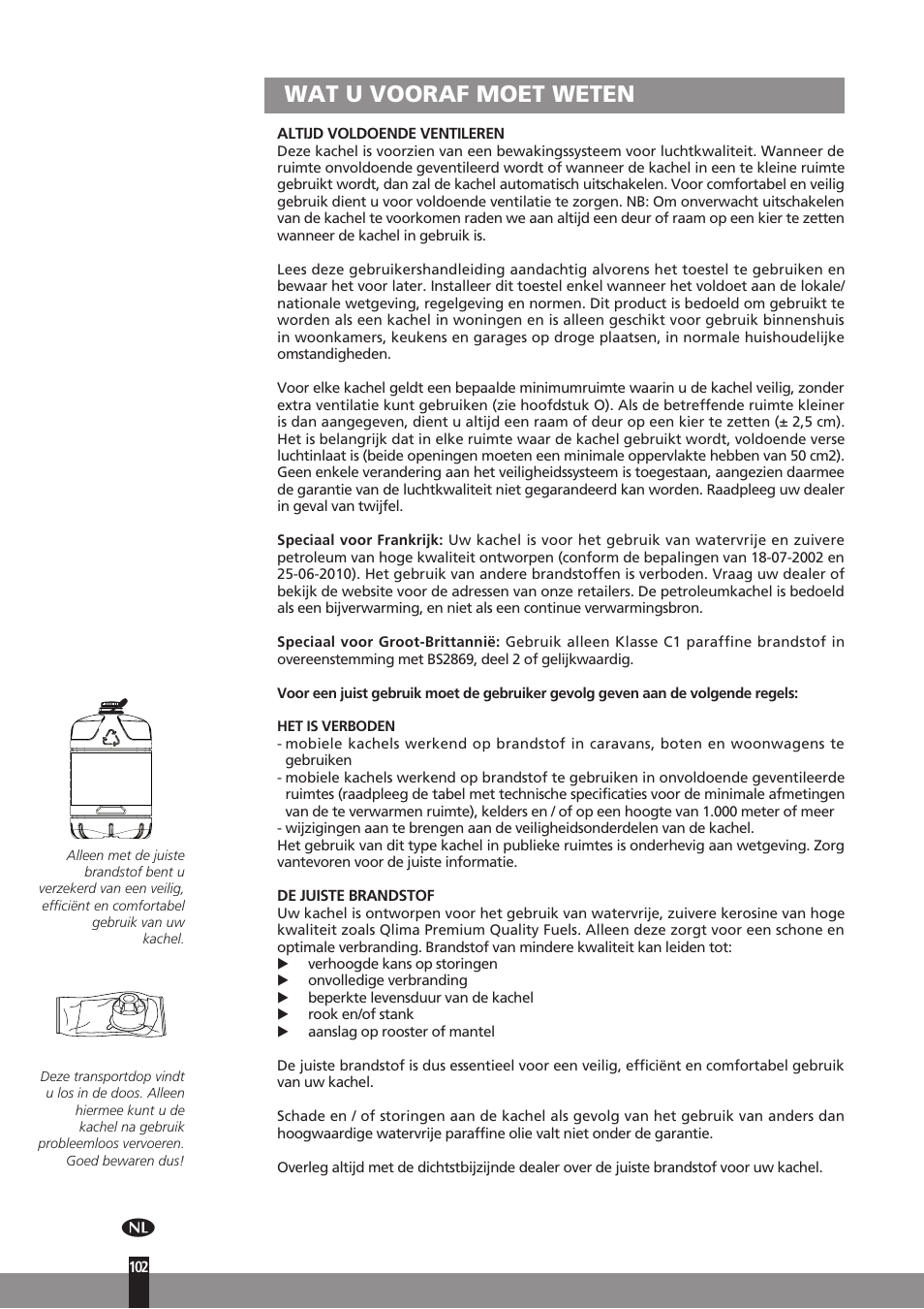 Wat u vooraf moet weten | Qlima SRE7037C User Manual | Page 124 / 184