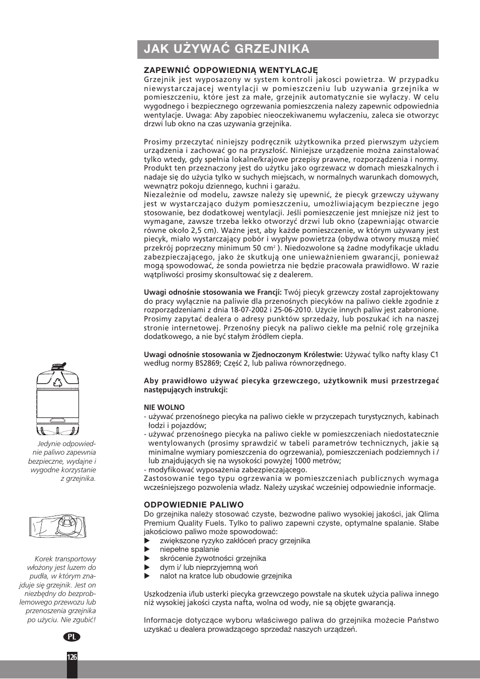 Jak używać grzejnika | Qlima SRE7037C User Manual | Page 148 / 184