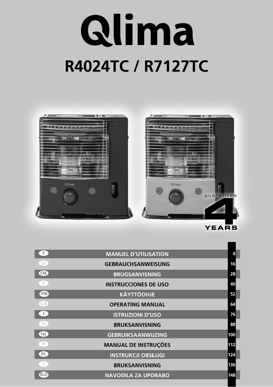 Qlima R7127TC User Manual | 162 pages