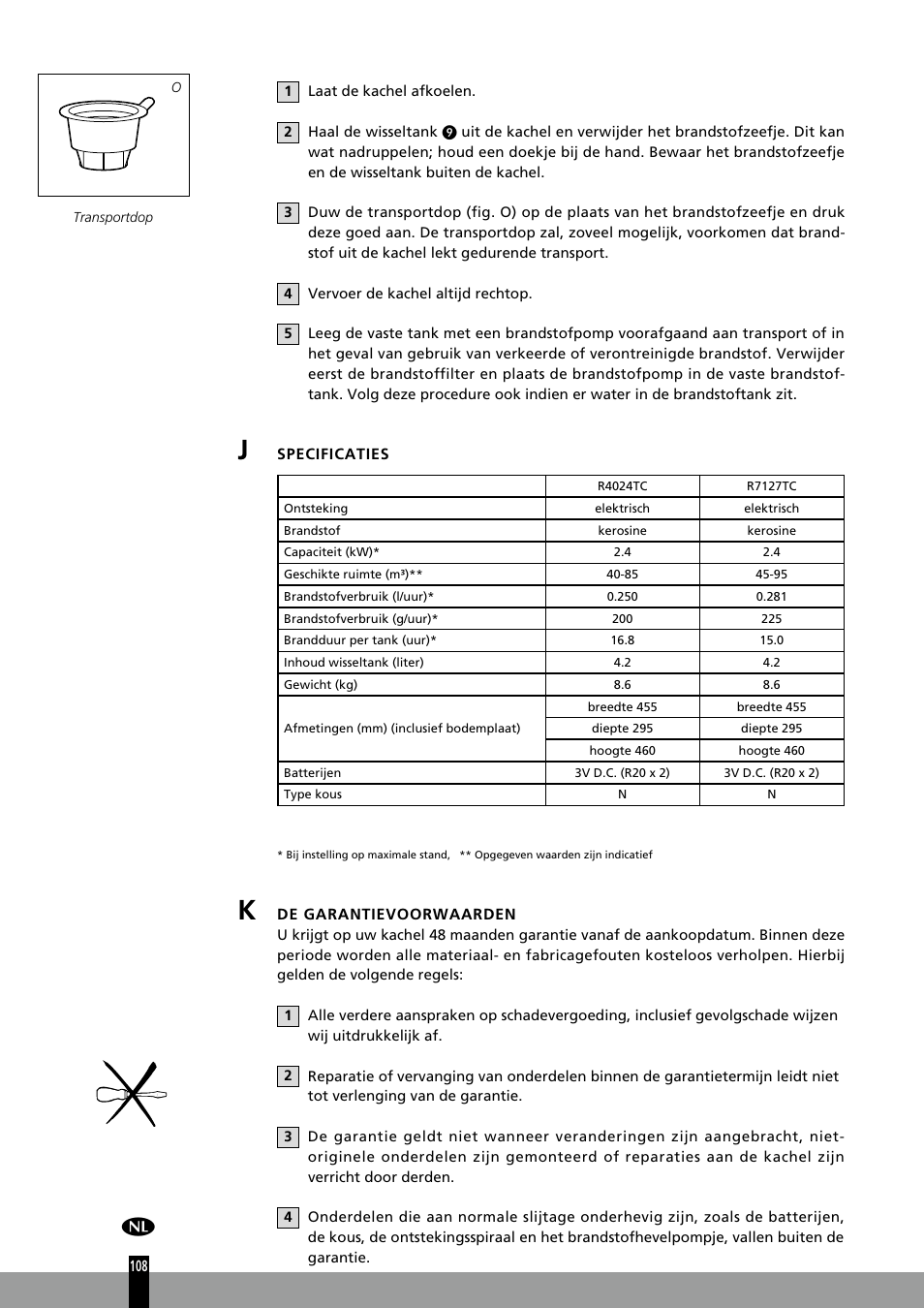 Qlima R7127TC User Manual | Page 108 / 162