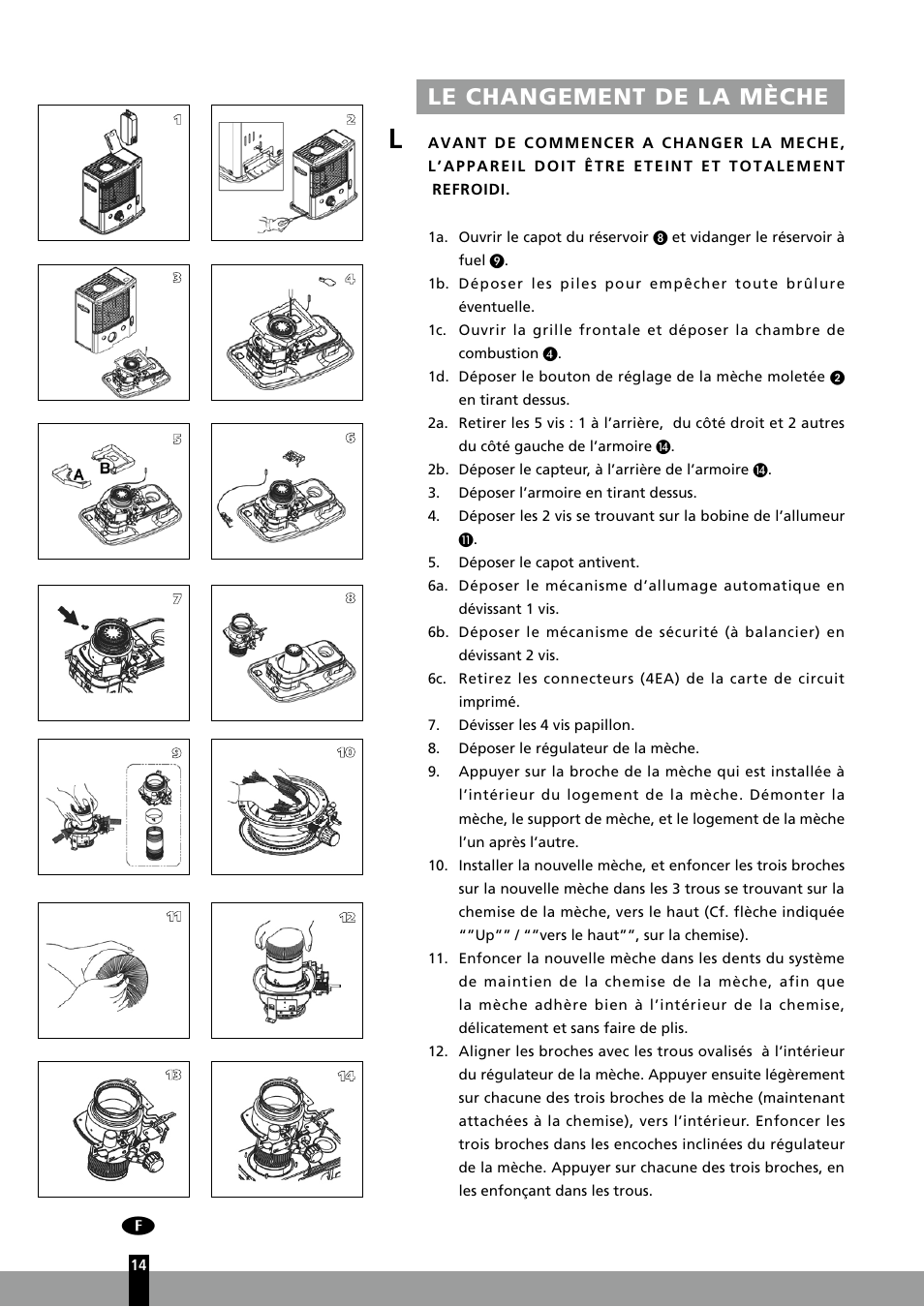 Le changement de la mèche | Qlima R7127TC User Manual | Page 14 / 162