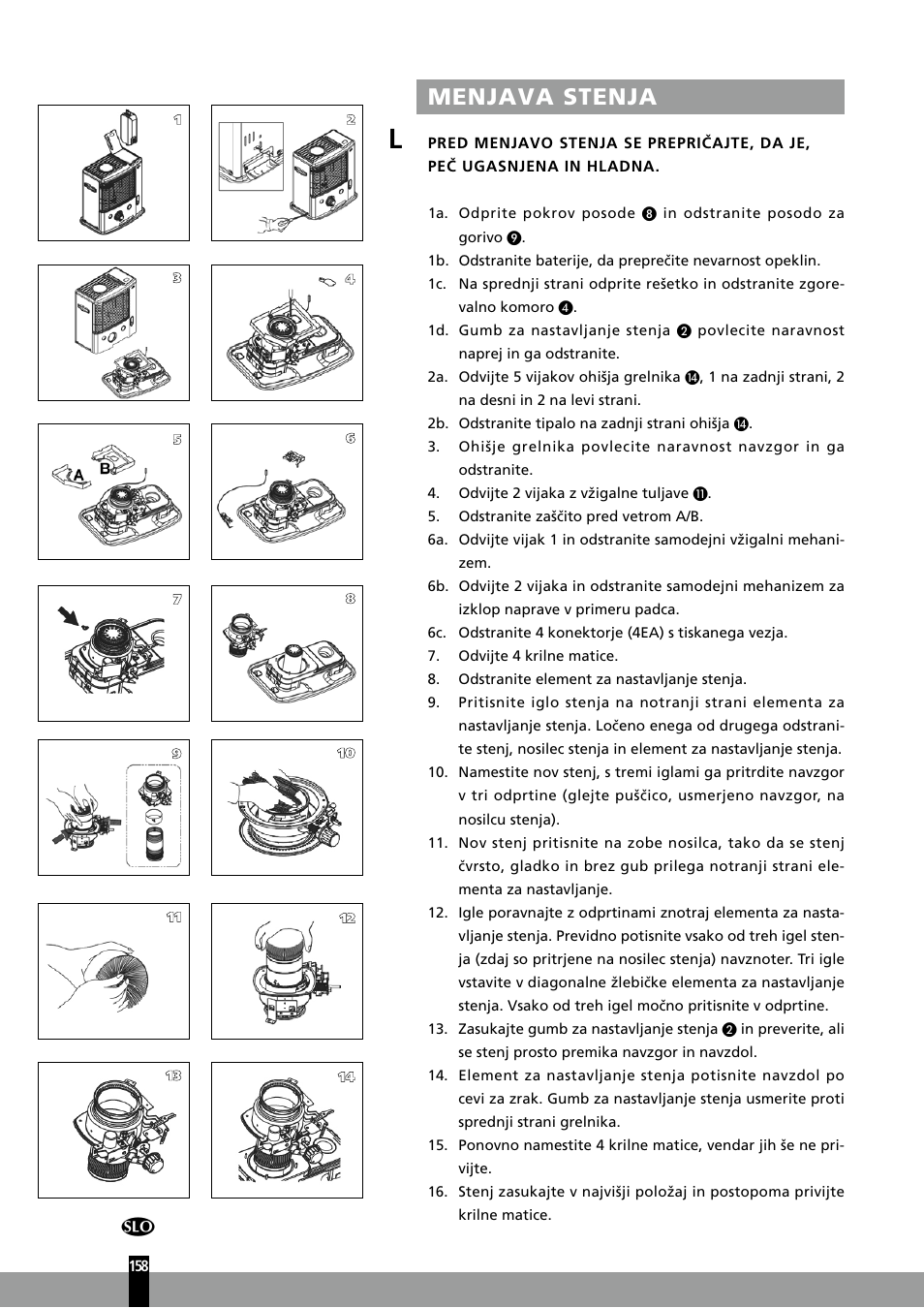 Menjava stenja | Qlima R7127TC User Manual | Page 158 / 162