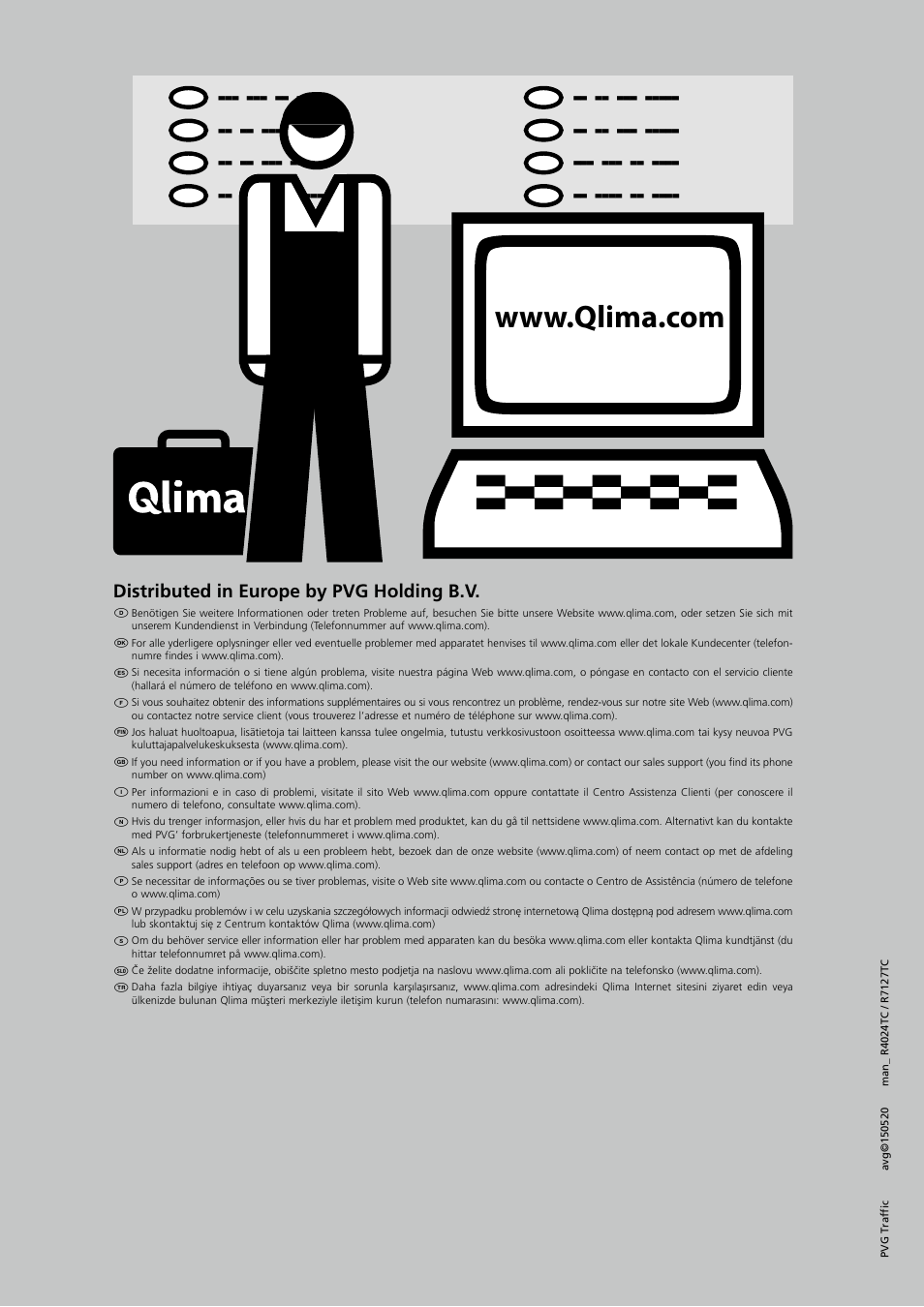 Distributed in europe by pvg holding b.v | Qlima R7127TC User Manual | Page 162 / 162