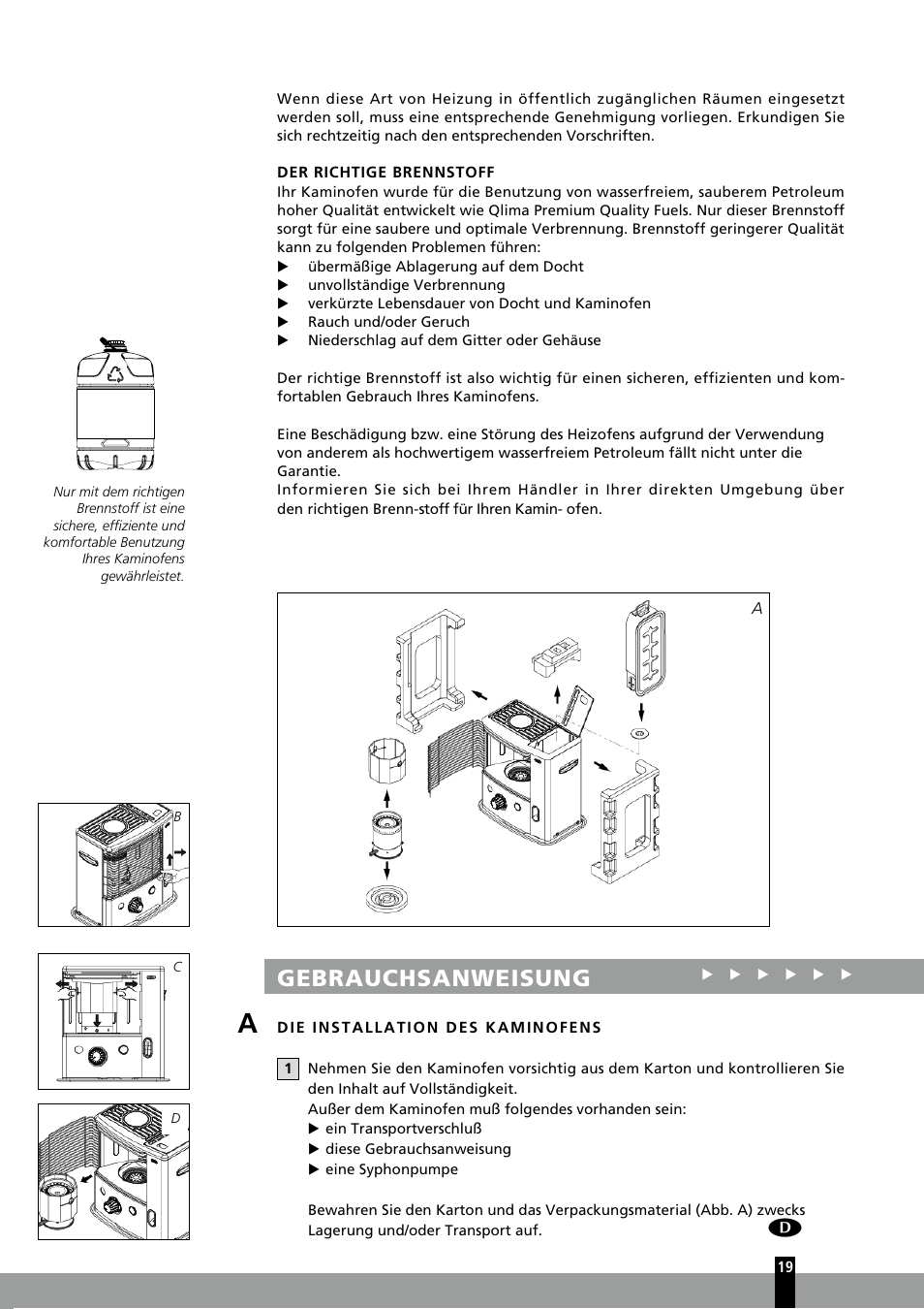 Gebrauchsanweisung | Qlima R7127TC User Manual | Page 19 / 162