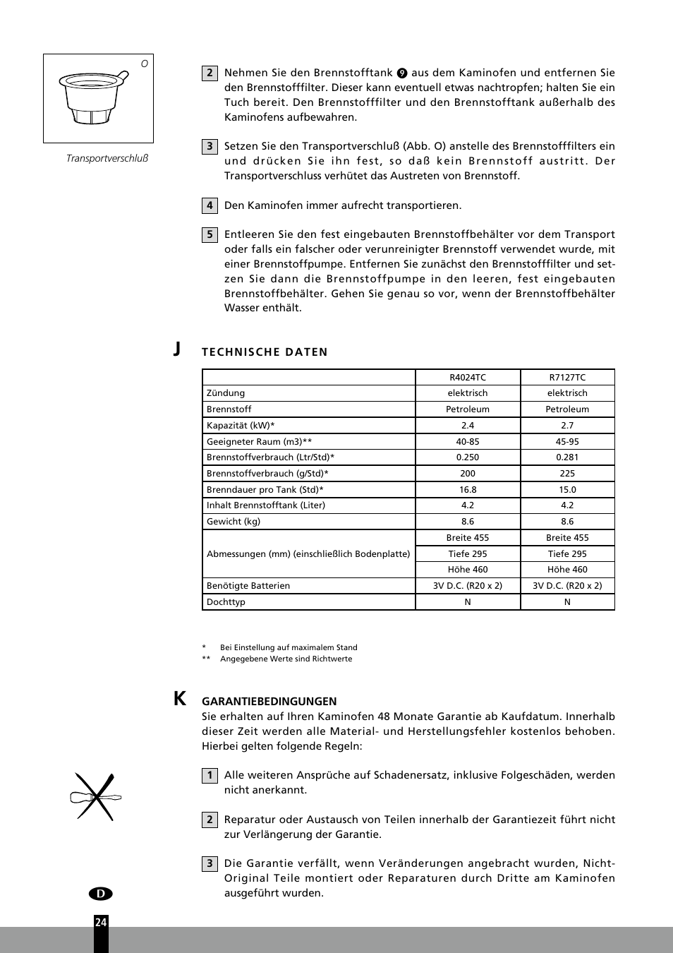 Qlima R7127TC User Manual | Page 24 / 162