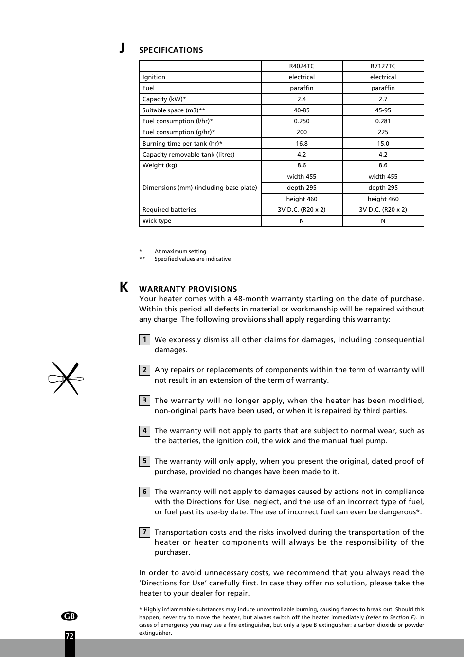 Qlima R7127TC User Manual | Page 72 / 162