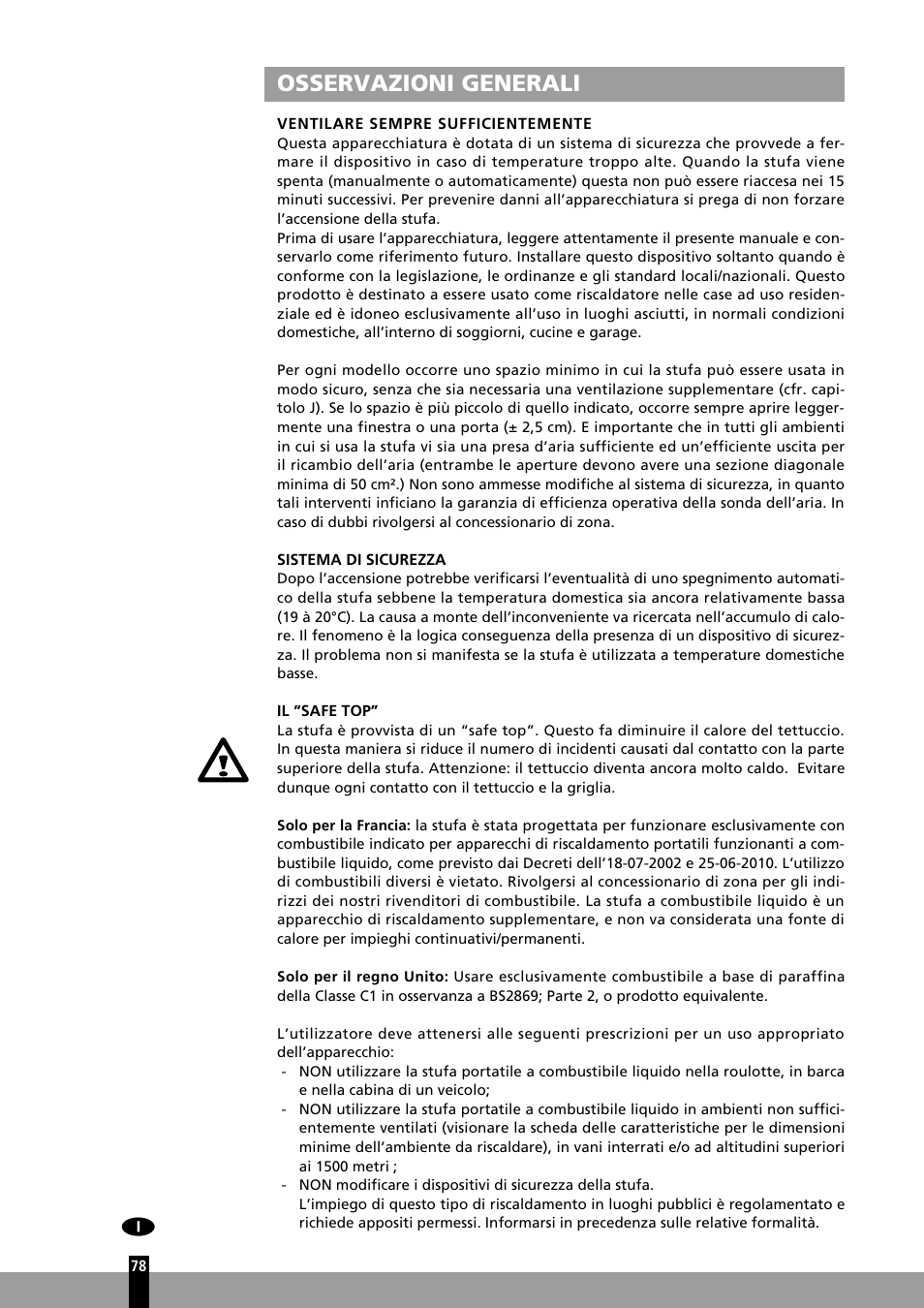 Osservazioni generali | Qlima R7127TC User Manual | Page 78 / 162