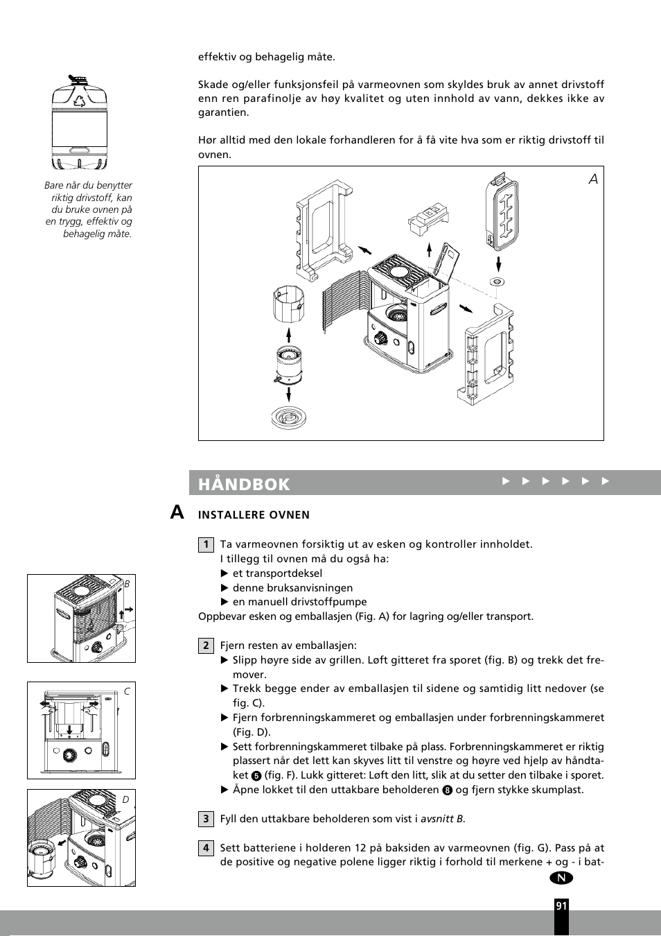 Håndbok | Qlima R7127TC User Manual | Page 91 / 162