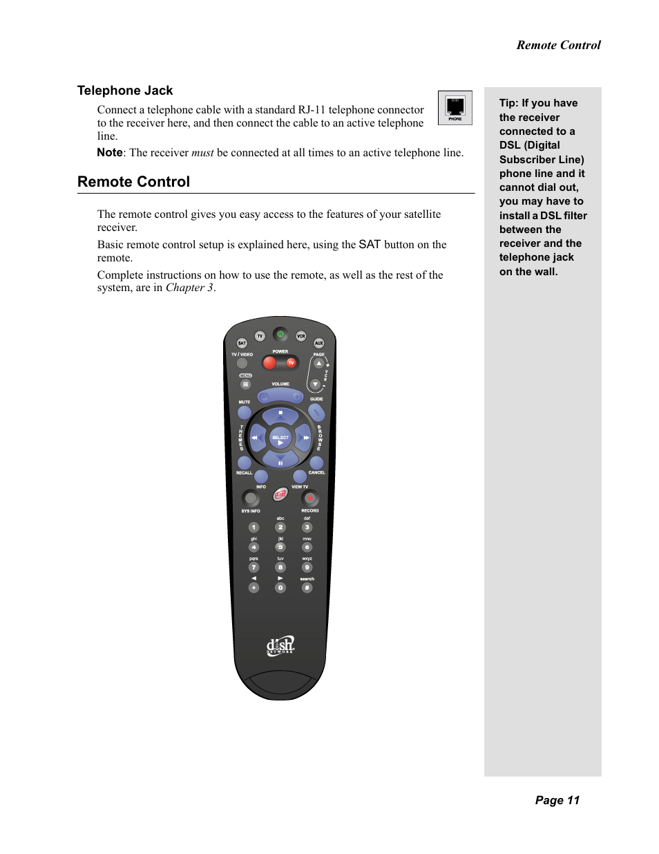 Remote control | Dish Network Duo 322 User Manual | Page 16 / 98