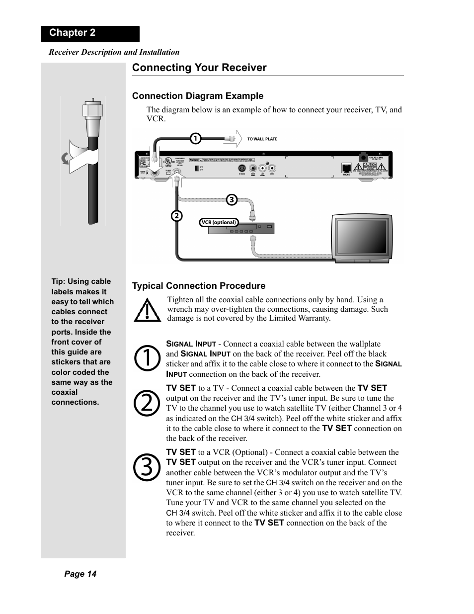 Connecting your receiver, Chapter 2 | Dish Network Duo 322 User Manual | Page 19 / 98