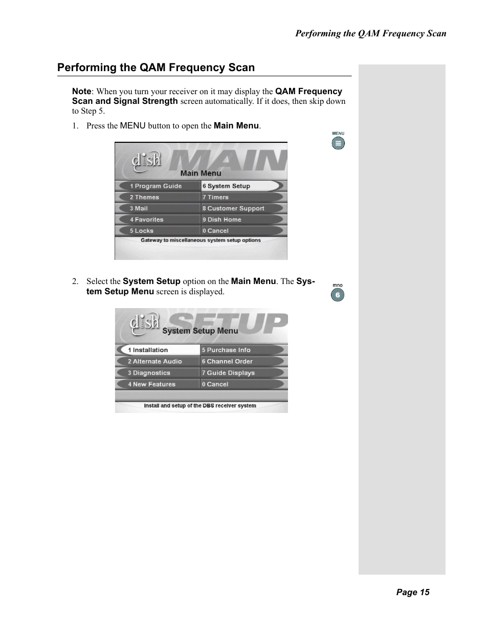 Performing the qam frequency scan | Dish Network Duo 322 User Manual | Page 20 / 98