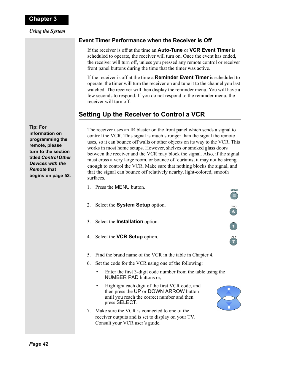 Setting up the receiver to control a vcr | Dish Network Duo 322 User Manual | Page 47 / 98