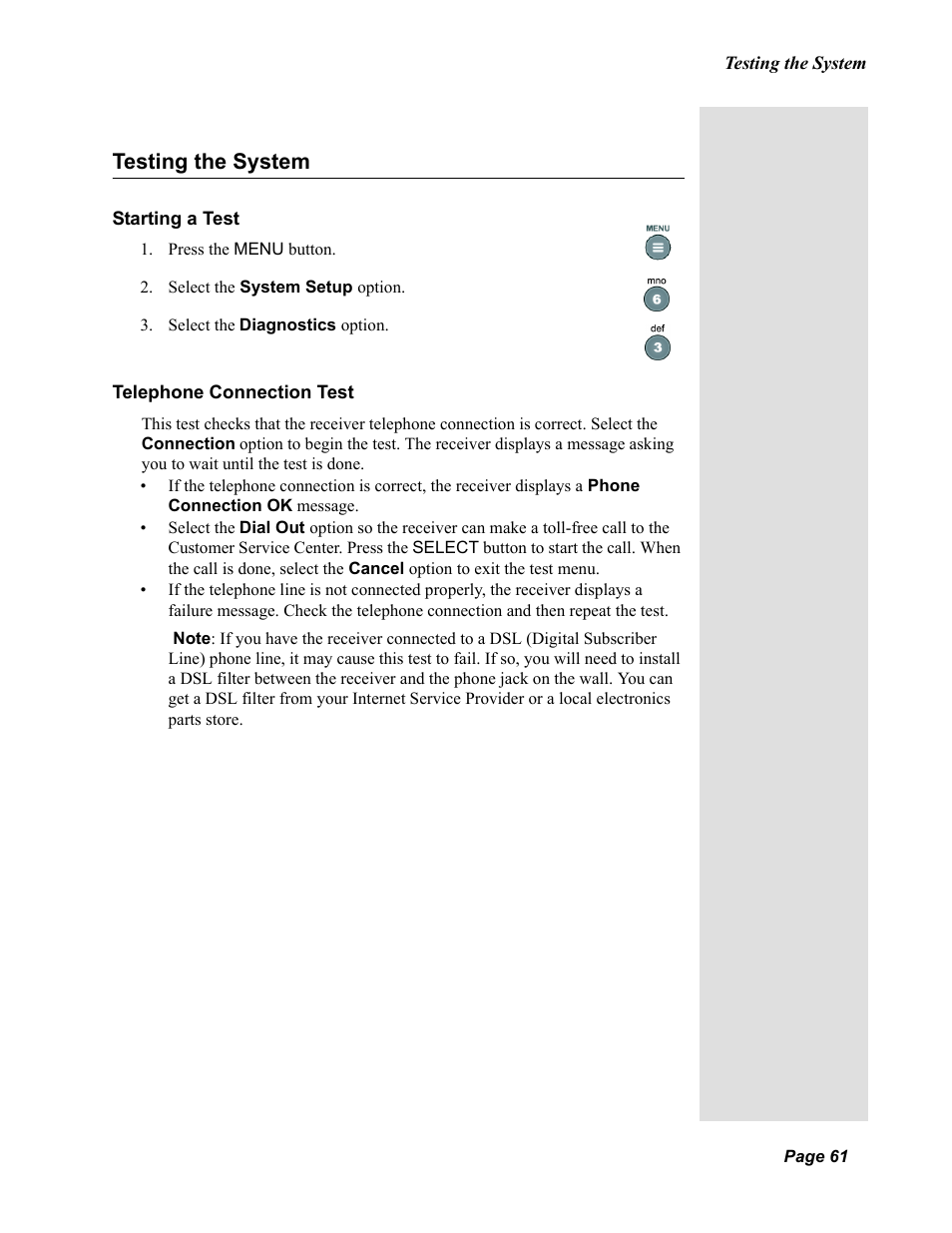 Testing the system | Dish Network Duo 322 User Manual | Page 66 / 98