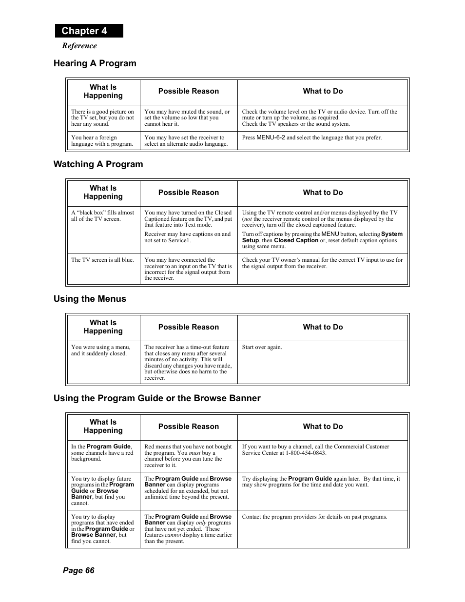 Chapter 4, Page 66 reference | Dish Network Duo 322 User Manual | Page 71 / 98
