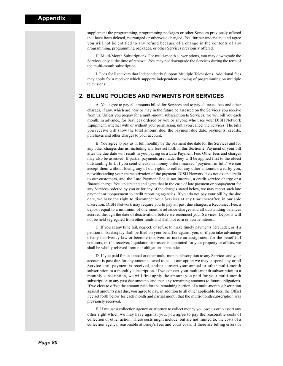Appendix | Dish Network Duo 322 User Manual | Page 85 / 98