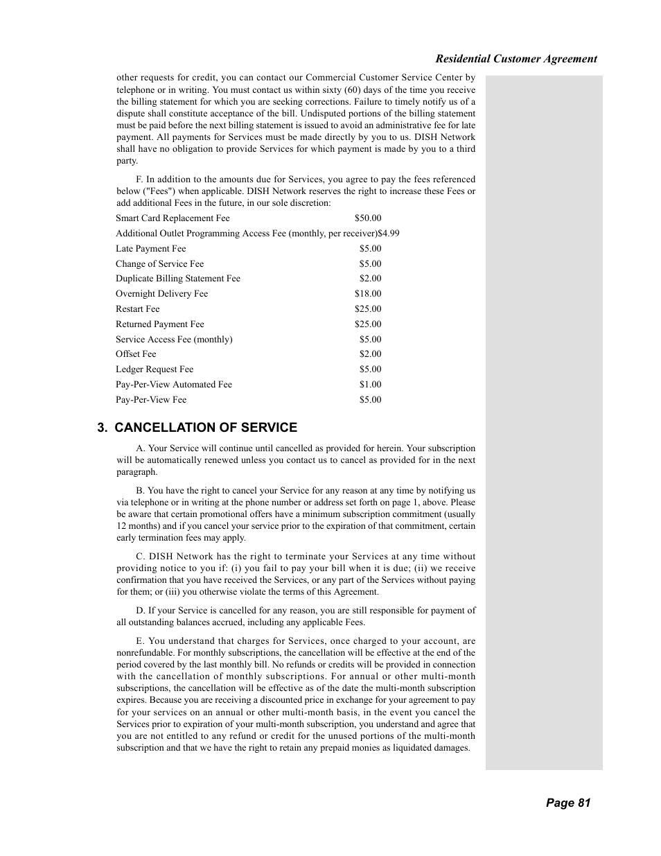 Cancellation of service | Dish Network Duo 322 User Manual | Page 86 / 98