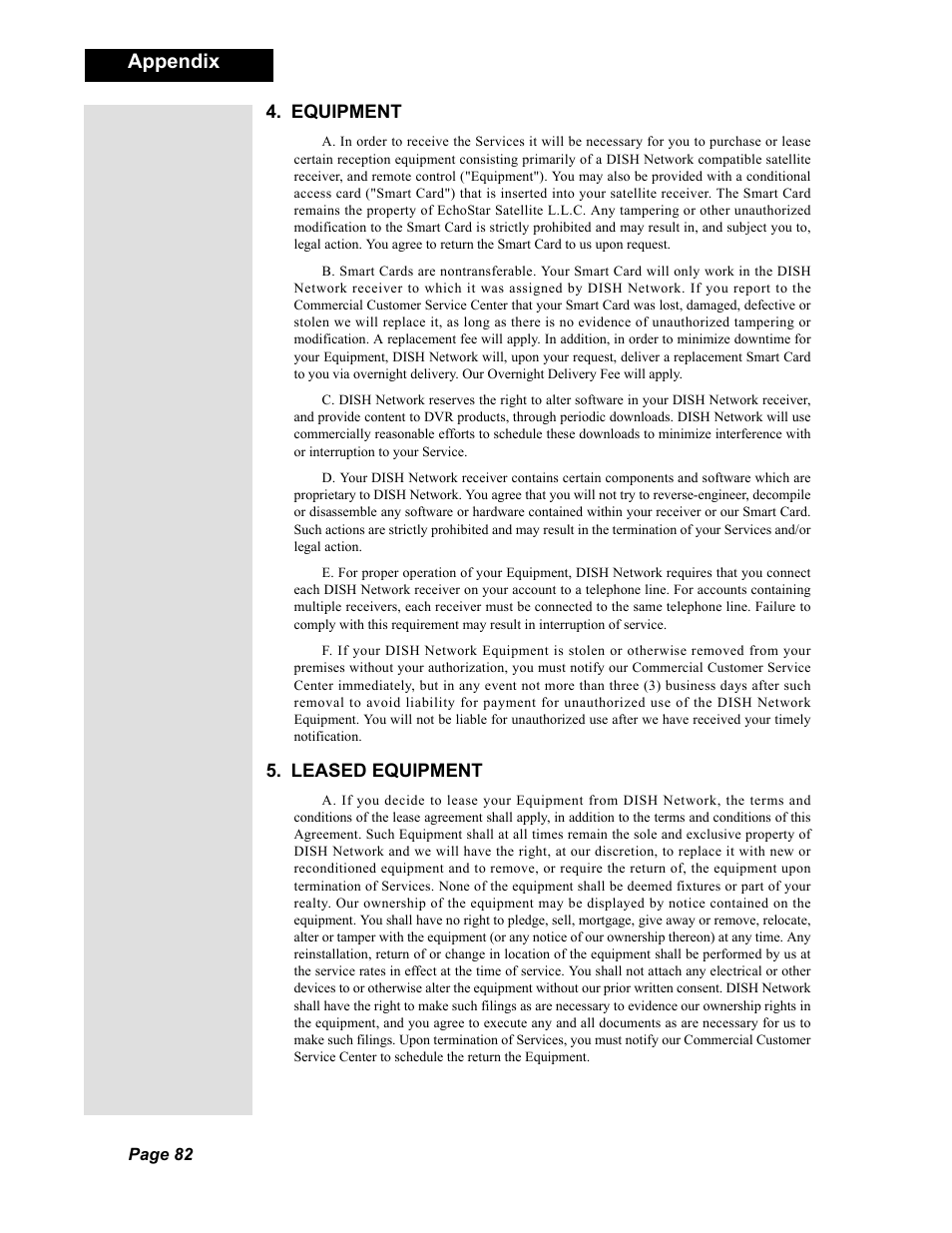 Appendix | Dish Network Duo 322 User Manual | Page 87 / 98