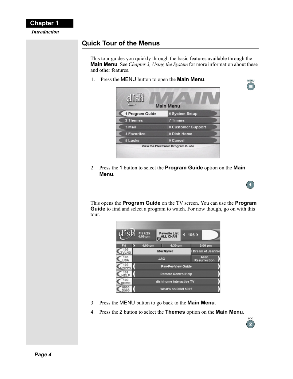 Quick tour of the menus | Dish Network Duo 322 User Manual | Page 9 / 98