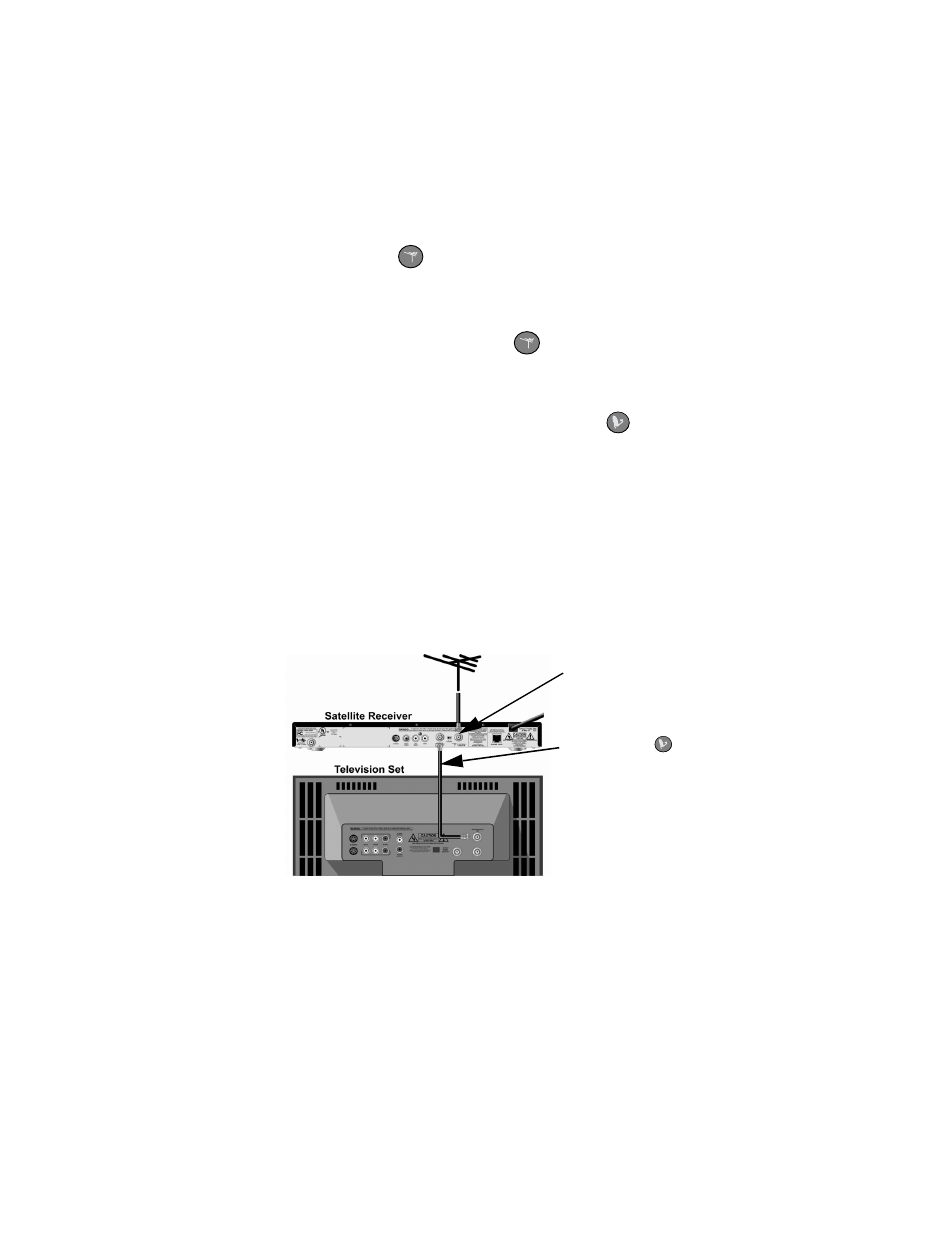 Setting up, To switch the tv to a, Preferred off-air channel | Connecting an off-air antenna to your, Satellite receiver | Dish Network HM-DSR100RU User Manual | Page 13 / 52