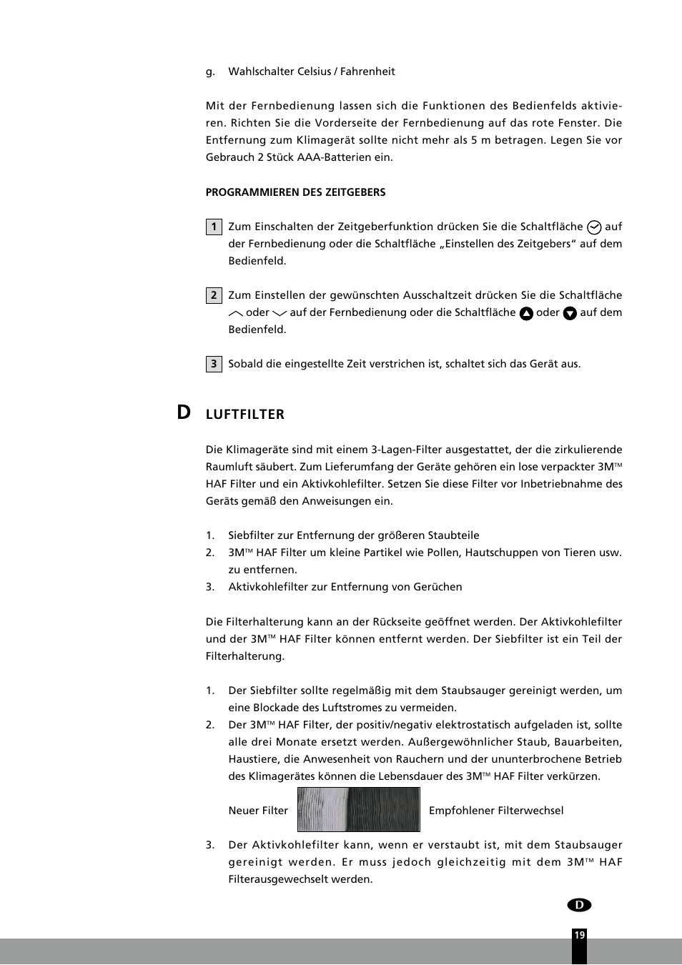 Luftfilter | Qlima P126 User Manual | Page 19 / 104