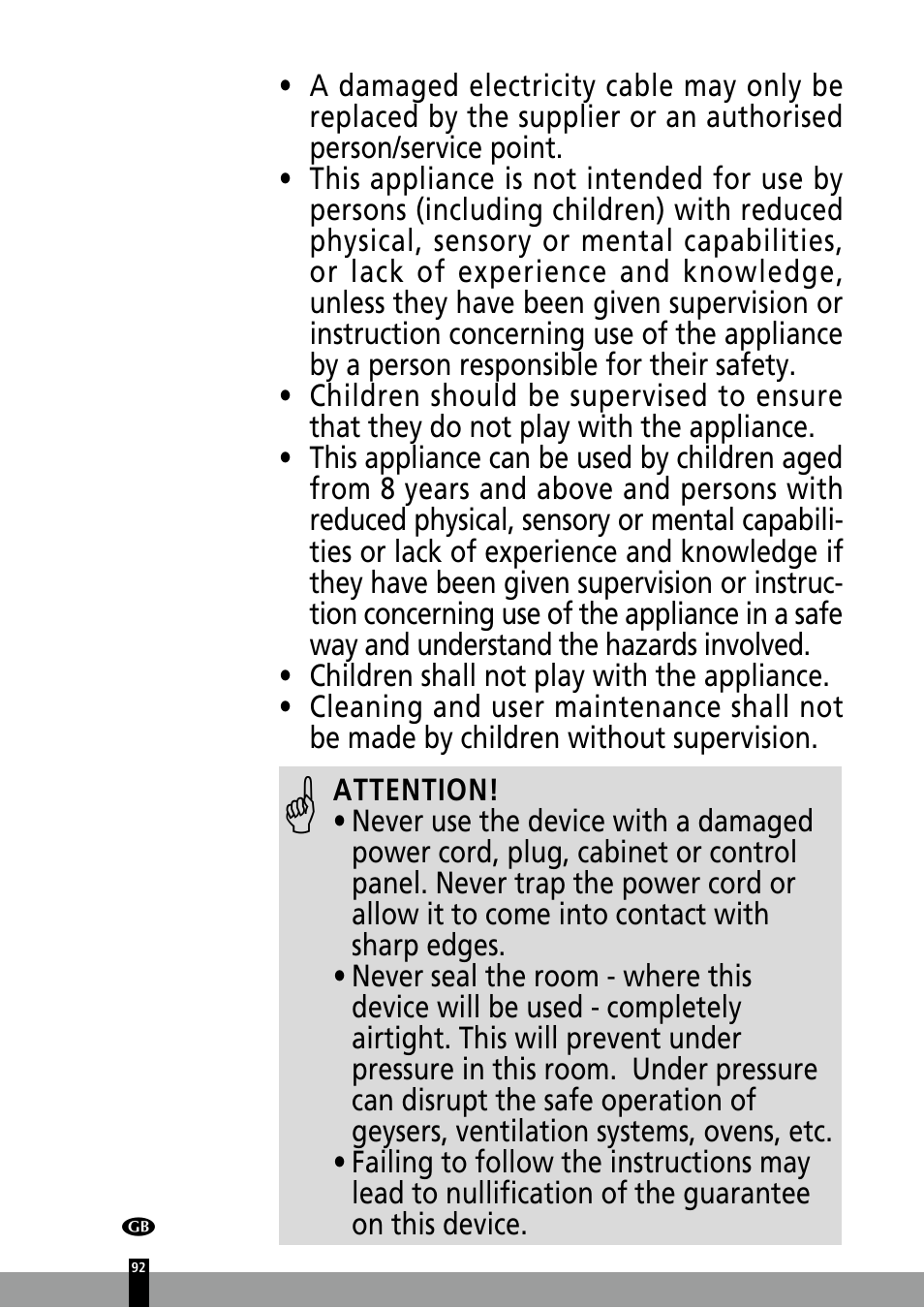 Qlima P126 User Manual | Page 92 / 104