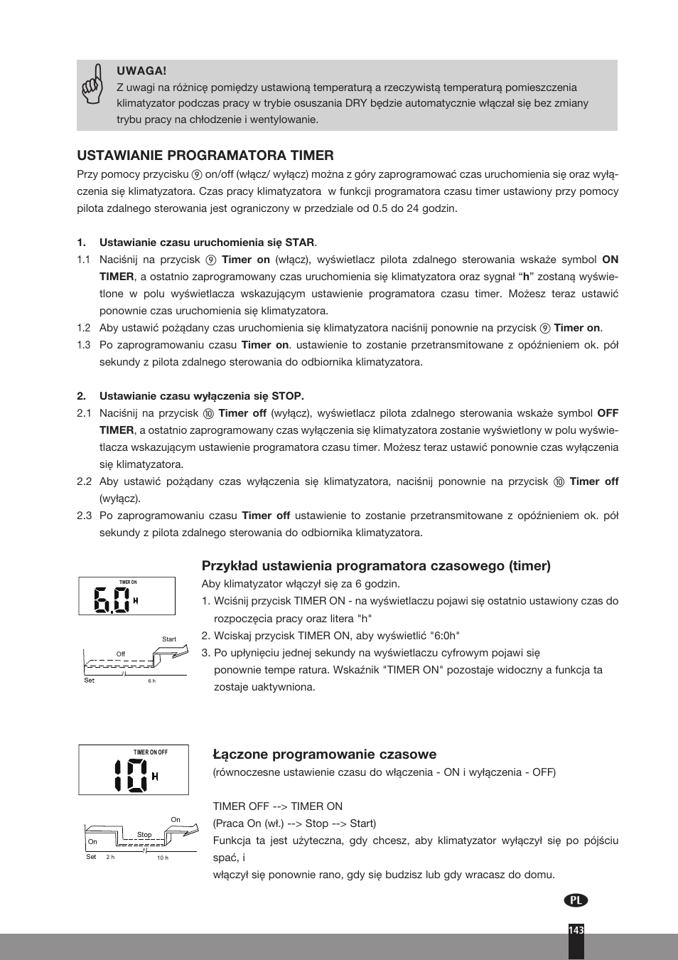 Ustawianie programatora timer, Przykład ustawienia programatora czasowego (timer), Łączone programowanie czasowe | Qlima SC3331 in User Manual | Page 143 / 176