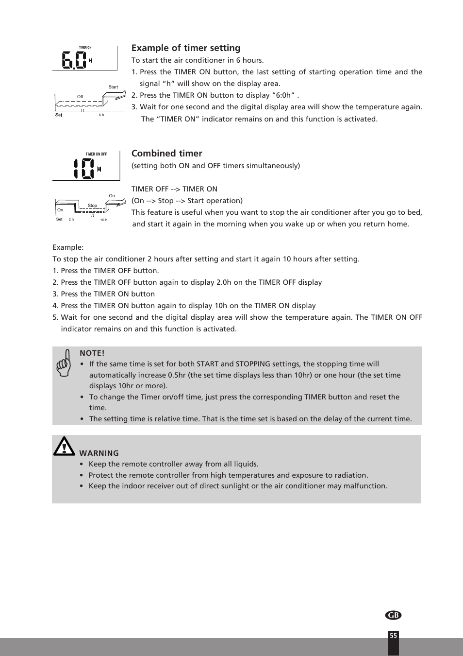 Example of timer setting, Combined timer | Qlima SC3331 in User Manual | Page 55 / 176