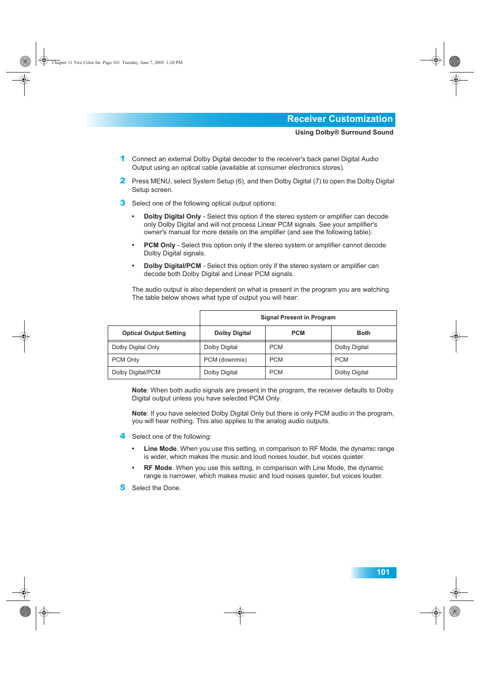 Receiver customization | Dish Network 942 User Manual | Page 108 / 162