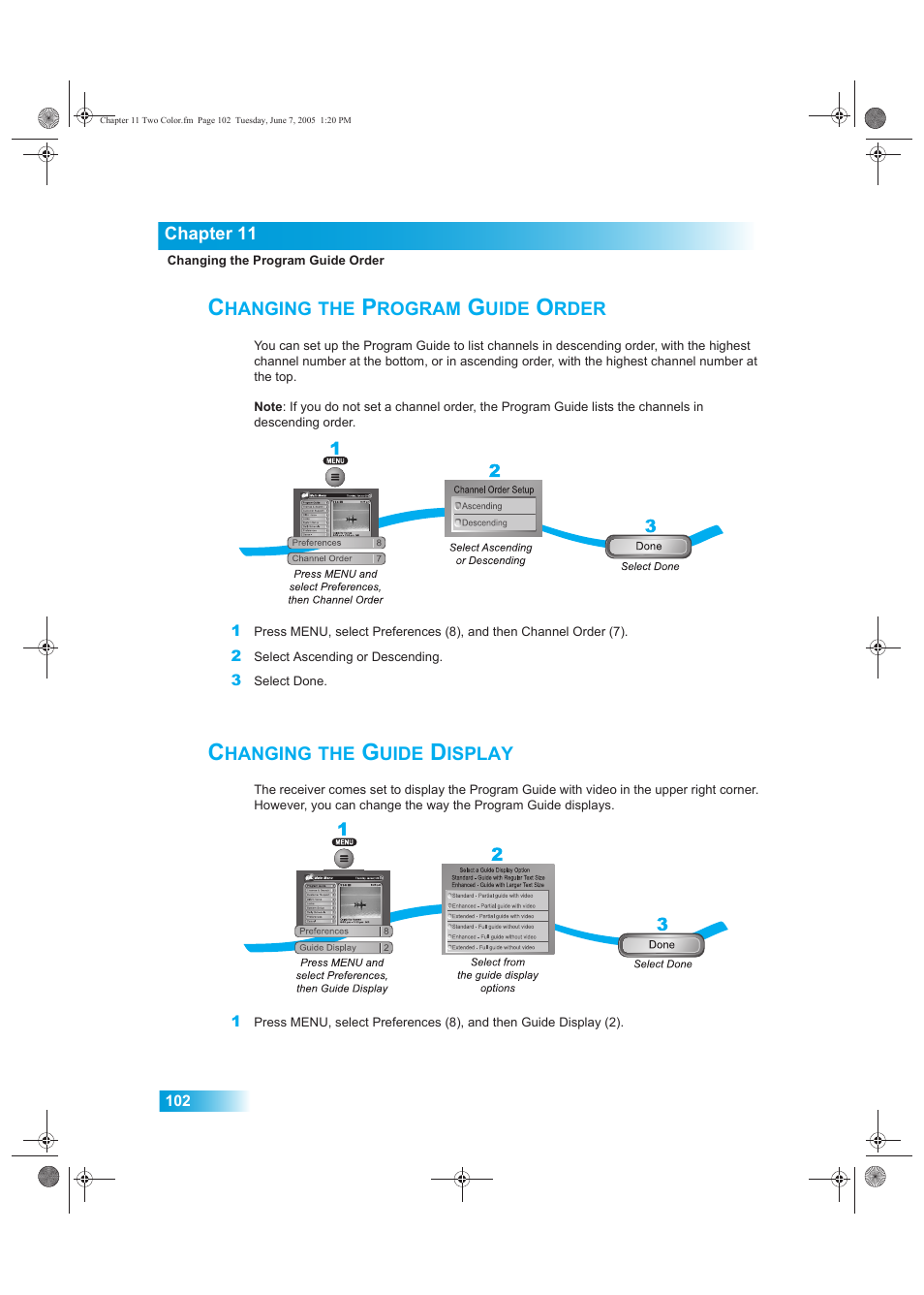 Hanging, Rogram, Uide | Rder, Isplay | Dish Network 942 User Manual | Page 109 / 162